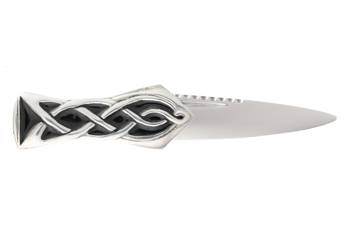 Strathy Celtic Knot Black Enamel Dress Sgian Dubh