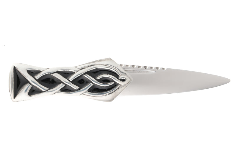Strathy Celtic Knot Black Enamel Dress Sgian Dubh