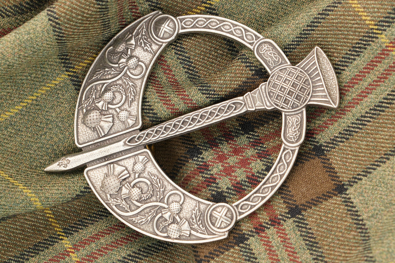 Thistle Penannular Plaid Brooch, Handmade in Scotland