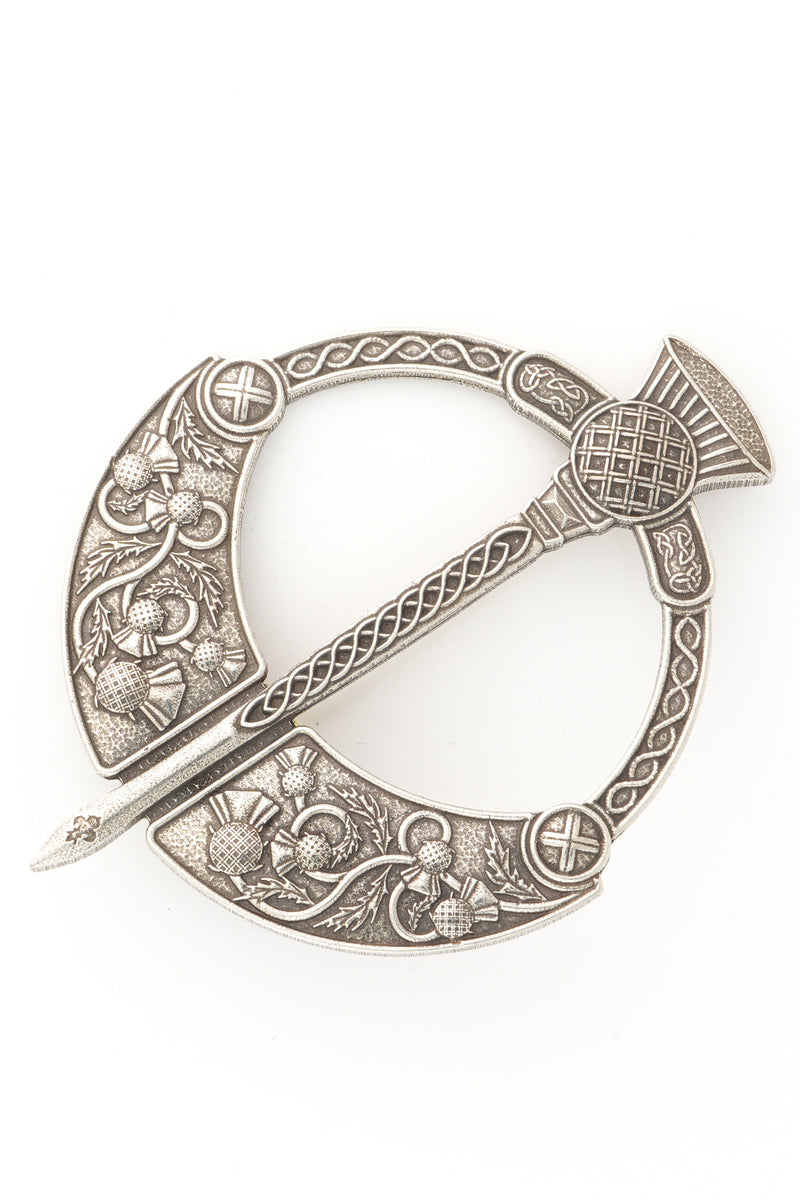 Thistle Penannular Plaid Brooch, Handmade in Scotland