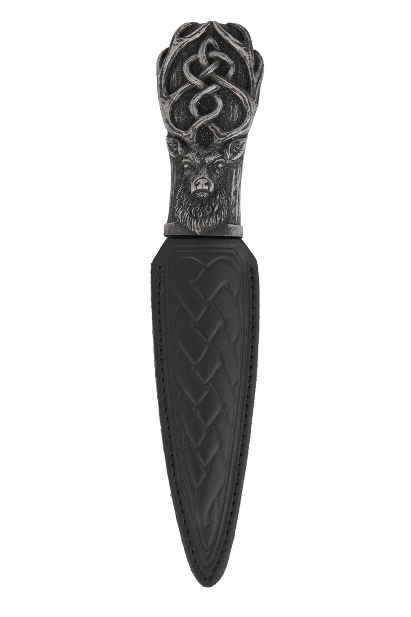 Highland Stag Daywear Sgian Dubh with Silver Resin Handle