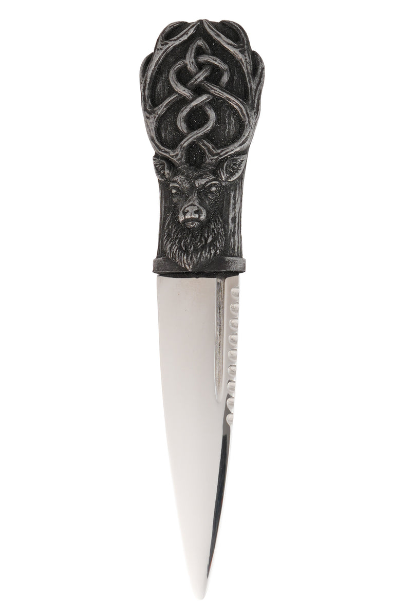 Highland Stag Daywear Sgian Dubh with Silver Resin Handle
