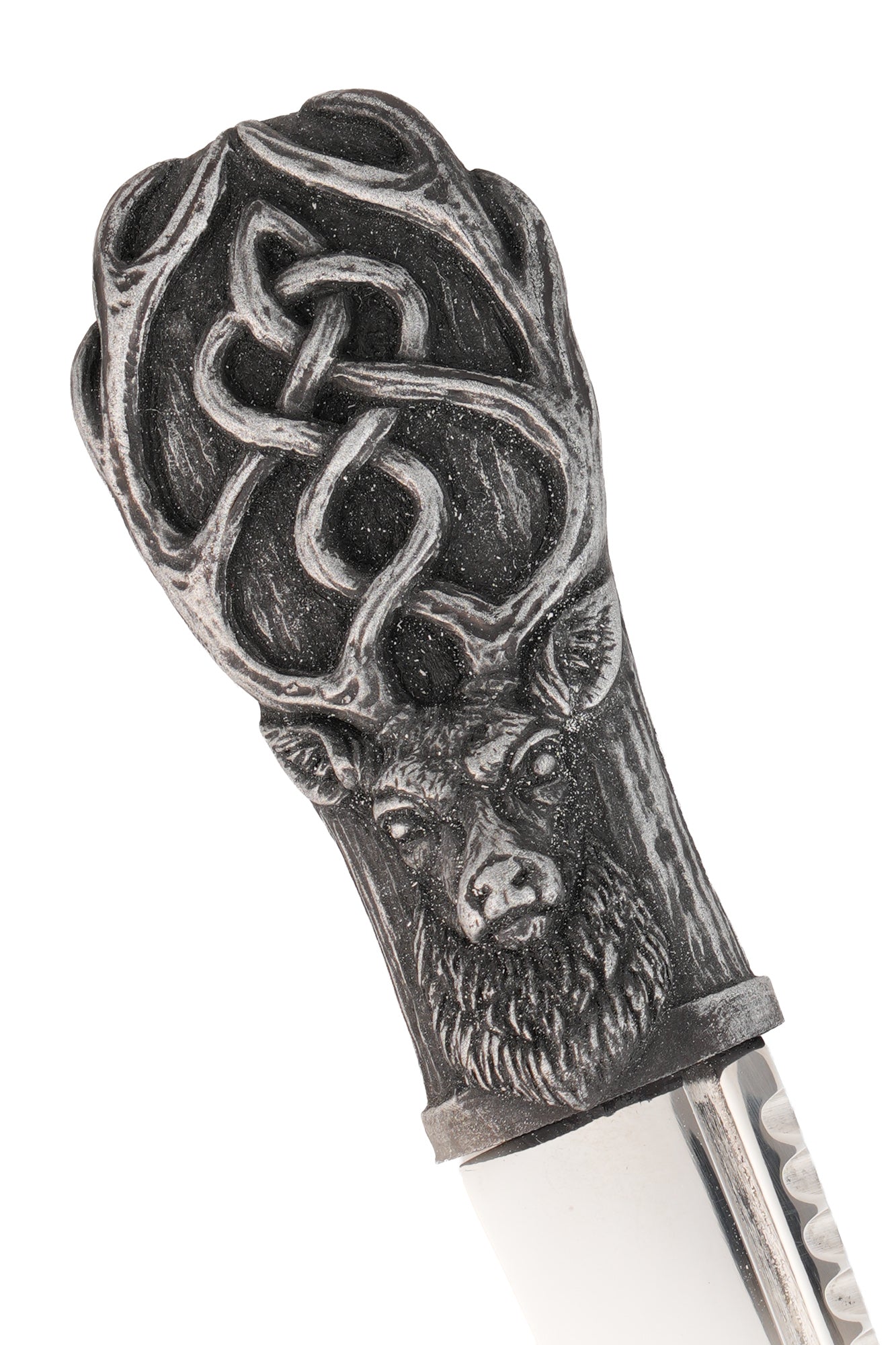 Highland Stag Daywear Sgian Dubh with Silver Resin Handle