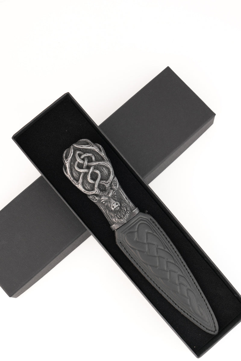 Highland Stag Daywear Sgian Dubh with Silver Resin Handle